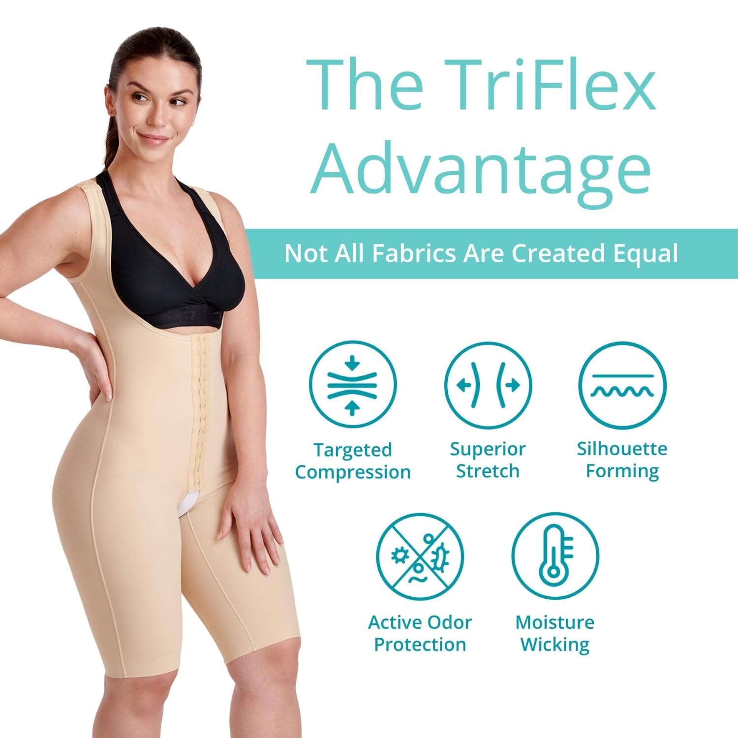 MARENA FCBHRS Female Curves Bodysuit - Short Length - Tummy Control Post Surgery Compression Garment - Image 3