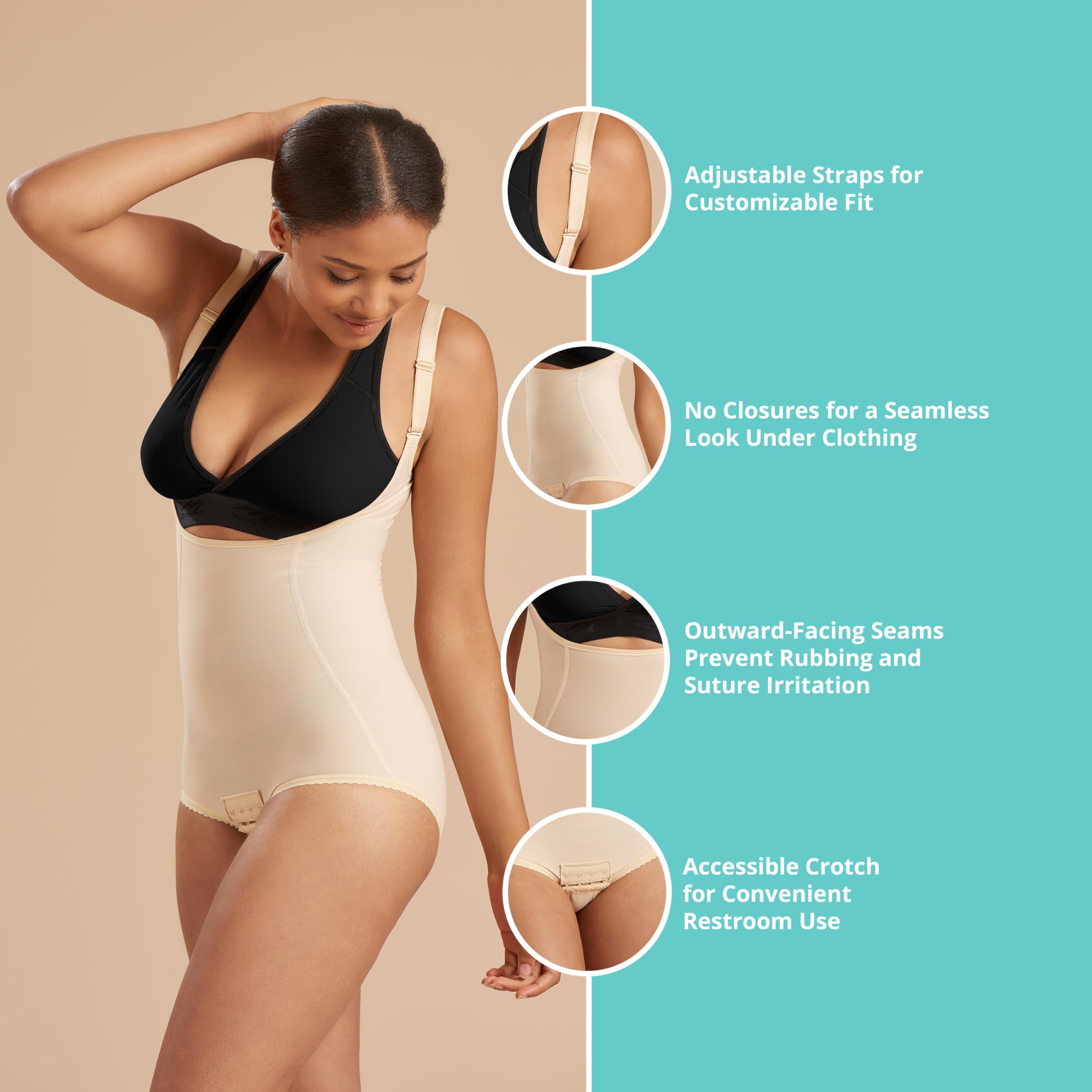MARENA SFBHA Recovery Panty-Length Post-surgical Compression Girdle, High-Back - Adjustable Bikini Length - Image 3