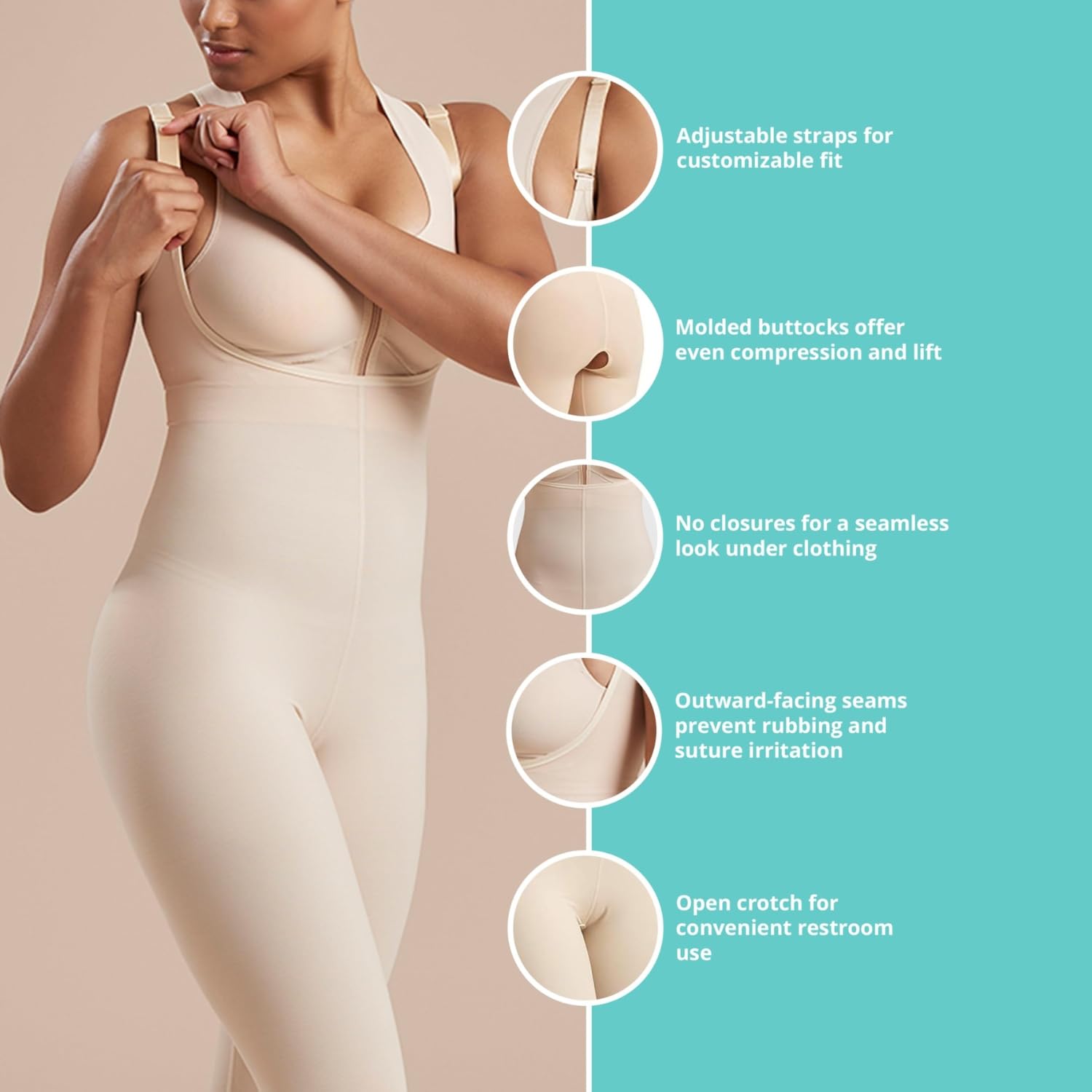 MARENA SFBHM2 Stage 2 Pull-On Girdle with High-Back – Adjustable Mid-Calf Length Girdle - Image 3